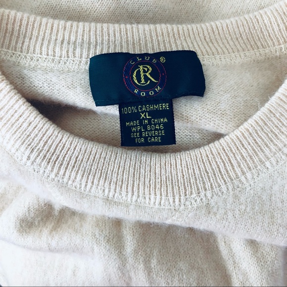 Club Room CR 💯 Cashmere Oversize Sweater Light Yellow Size XL - Picture 10 of 10